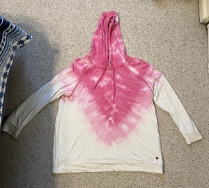 Livi Lane Bryant Hooded Pink White Tie Dye Sweatshirt Size 14 16 - Picture 1 of 4