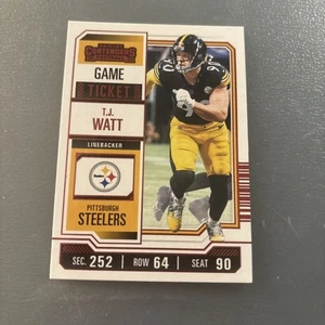 2023 Panini Contenders - T.J. Watt #85 Red Game Ticket - Picture 1 of 2