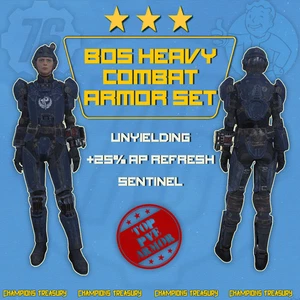 FALLOUT 76 PC BOS HEAVY COMBAT ARMOR SET +HELM UNYIELDING POWERED SENTINEL'S - Picture 1 of 1