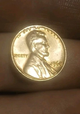 🔥1968 Lincoln Penny DDO Error L, In God We Trust Rim Error🔥BU GOLD Luster! - Image 1 of 4