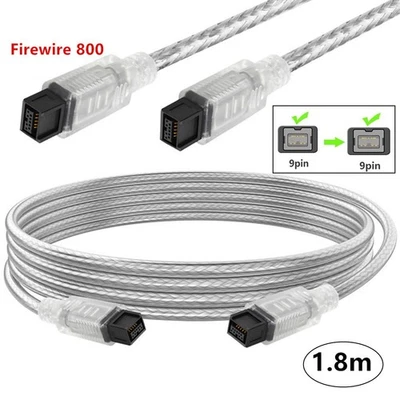 IEEE 1394b Firewire 800 9-Pin Male to 800 9-Pin Male Cable INTEL for Mac Printer - Image 1 of 4