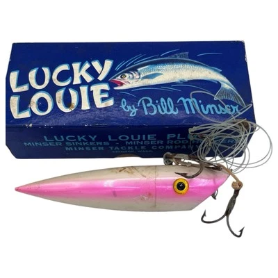 Vintage Lucky Louie Fishing Lure Pearl Pink - Изображение 1 из 4