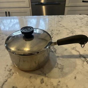 VTG 1801 Revere Ware 1-1/2 Quart 1.5qt. Copper Bottom Sauce Pan W/lid ( Read) - Picture 1 of 9