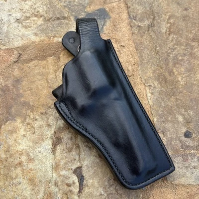 RH Safariland Model 29 Belt Holster for a S&W K Frame with a 4" Barrel USNPS BLK - Image 1 of 4