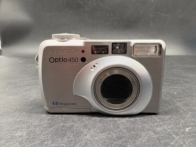 Digitalkamera PENTAX OPTIO 450 Vintage Silber 4MP 3X Zoom Geprüft - Bild 1 von 4