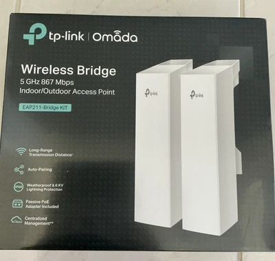 SEALED TP-Link EAP211-Bridge KIT Single Band IEEE 802.11 ac 867 Mbit/s Wireless - Image 1 of 4