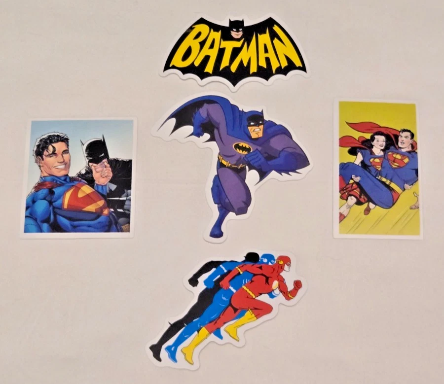 Lote de 5 calcomanías mate flash Batman Superman Superwoman DC Superhéroes Foto 1 de 4