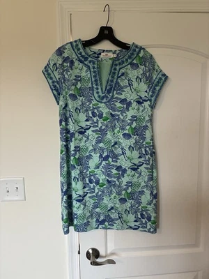 Vestido floral Cordia de lino azul y verde Vineyard Vibes para mujer talla 6 Foto 1 de 4