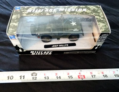 1/32 JEEP WILLYS US ARMY GREEN DIECAST MODEL BY NEW RAY 54133 NIB - Image 1 of 4