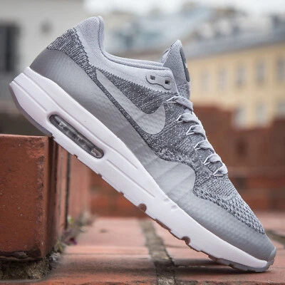 NIKE AIR MAX 1 ULTRA FLYKNIT Talla 10.5 GRIS LOBO 90 95 97 98 720 tn plus vapormax Foto 1 de 4