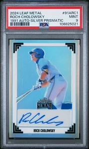 Hoja de metal 1991 2024 autógrafo Roch Cholowsky plata prismático #/35 PSA 9 - Imagen 1 de 2