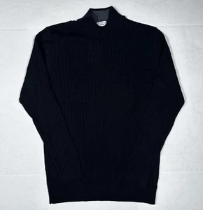 $98 Nuevo 7 DOWNIE ST Para hombres Talla Grande L Negro Informal Cuello Simulado Tejido L/S Suéter - Imagen 1 de 7
