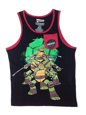 Boy's Teenage Mutant Ninja Turtles Tank Top - Size Large (10-12) - Black/Red - Image 1 of 4