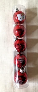 Hello Kitty Miniature Red Christmas Ornaments Sanrio 2011 ~ 5 Unopened Container - Picture 1 of 5