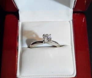 1/2 CT ROUND DIAMOND PLATINUM SOLITAIRE 4-PRONG TIFFANY RING - Picture 1 of 3