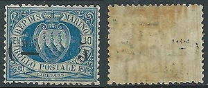 1892 SAN MARINO SOPRASTAMPATO STEMMA 5 SU 10 CENT LUSSO MH * - X3 - Foto 1 di 1
