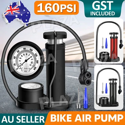 Portable Bicycle Bike Air Pump 160 PSI with Gauge Foot Floor Ball Inflator Kit A - image 1 of 4