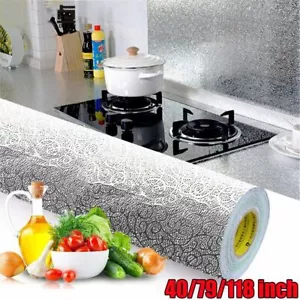 Kitchen Cabinet Oil-proof Aluminum Foil Wall Sticker Self Adhesive Wallpaper - Picture 1 of 12