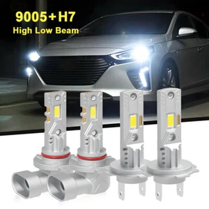 For Hyundai Ioniq 2017-2020 4X Combo LED Headlight High&Low Beam Bulbs 9005+H7 - Picture 1 of 31