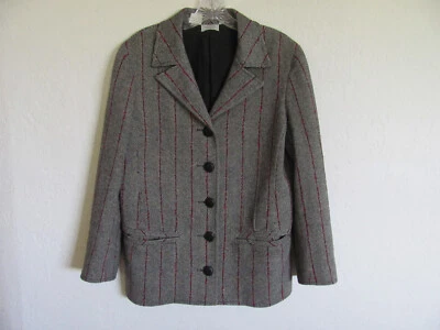 Blazer Chaqueta Valentino Boutique Lana 5 Botones -Negro,Blanco,Rojo -Talla 10 Foto 1 de 4