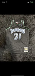 Authentic Mitchell and Ness Kevin Garnett Black Timberwolves Jersey Large 44 - Picture 1 of 1