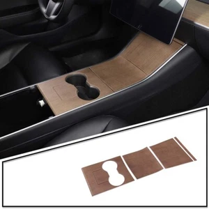 Pear Wood Grain Interior Central Control Gear Panel Trim Fit For Tesla Model 3 - Picture 1 of 8