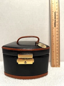 WOLF DESIGNS Cuero JOYERÍA ESTUCHE DE VIAJE Caja Organizador Negro y Marrón con Espejo - Imagen 1 de 13