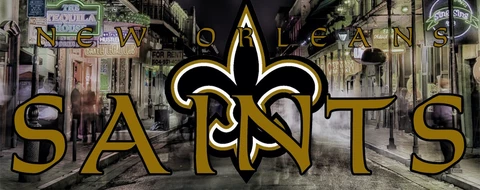 New Orleans Saints Name Monogram Bourbon Street Background MAGNET Cover