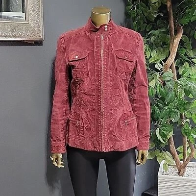Prague Red Wine Leather Moto Style Jacket Size M - Image 1 of 4