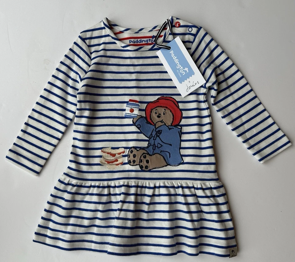 Joules Baby Dazzle Paddington Bear Artwork Dress Age 6-9 Months **