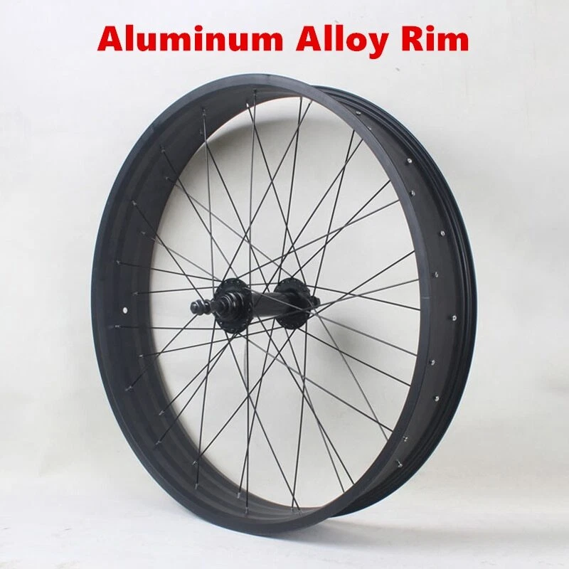 26X4.0 Snowbike Wheel Set Wide Rim Alloy ATV Fat Bike Parts Front Rear 36 Holes - Image 1 of 4