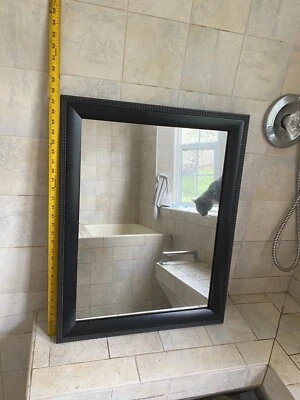 Wood Framed Wall Mirror Home Decor 21 x 27 Ark Brown Wood Pick-up ONLY! - Image 1 of 4