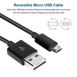 1meter 3ft Reversible Micro USB data charge cable 2A fast charging for Android - Picture 1 of 8