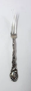 Antique Durgin Louis XV Sterling SIlver 4 7/8" Strawberry Fork G Mono 1891 - Picture 1 of 4