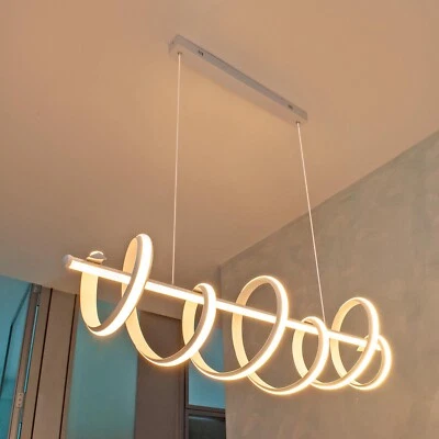 Lampadario a Sospensione Doppio LED 60W Design Moderno Intrecciato Bianco IP20 - Immagine 1 di 4