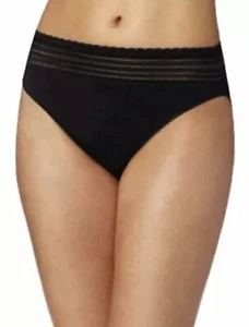 Warners No Pinching No Problems Lace Hi Cut Brief Panties S Small 5 Black New - Picture 1 of 5