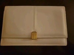 JAY HERBERT - NEW YORK - Off-White/Cream Leather Clutch Or Shoulder Handbag - Picture 1 of 8
