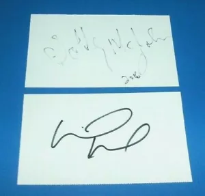 Carte indice autografate Goldy McJohn Michael Monarch Steppenwolf - Foto 1 di 3