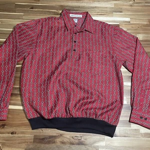 Irvine park polo banded waist long sleeve retro bright mens M High Volume Red - Picture 1 of 4