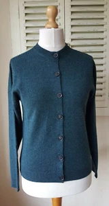 Paul Smith Mainline Women's 100% Cashmere Dark Teal Crew Neck Cardigan (M) - Picture 1 of 10