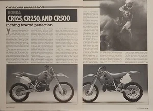 1990 Honda CR125 CR250 CR500 Motorcycle 2pg Article - Picture 1 of 1