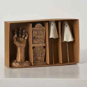 Juego de 5 figuras de plantas de terrario cementerio patio de huesos estacas decoración lápida fantasma - Imagen 1 de 4