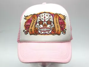 Rockstar Energy Drink Sombrero Rosa Camionero Snapback Dia De Los Muertos Calavera de Azúcar - Imagen 1 de 8