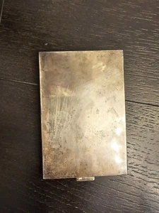 Antique STERLING STAMPED  CIGARETTE CASE FRED 4.5" X 3" -Monogramed HIGH QUALITY - Picture 1 of 14