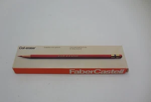 Vintage Faber Castell Col-erase Erasable Color Pencils Grass Green Carmine Red - Picture 1 of 8