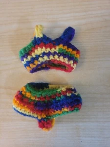Vintage Barbie Crochet Rainbow Colors  Bikini - Picture 1 of 5
