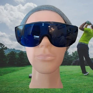 Thumbs Up Modern Vintage Sheild Golf Sunglasses Blue Frame Blue Tint  Funky.  - Picture 1 of 11