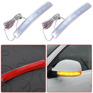 US 2PCS Car Refitted Side Mirror Amber Indicator Soft Turn Signal Light 180cm - Foto 1 di 10