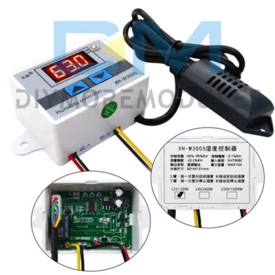 Digital LED Humidity Controller W3005 Hygrometer Switch Sensor 12V 24V 110-220V - Image 1 of 4