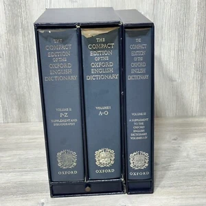 Complete Three Volume Set: The Compact Edition of the Oxford English Dictionary - Picture 1 of 11